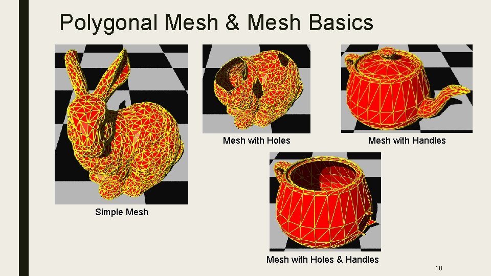 Polygonal Mesh & Mesh Basics Mesh with Holes Mesh with Handles Simple Mesh with