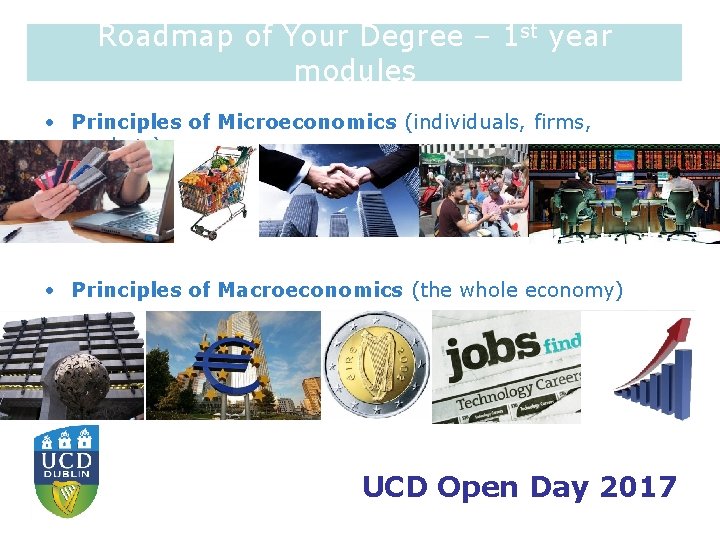 Roadmap of Your Degree – 1 st year modules • Principles of Microeconomics (individuals,