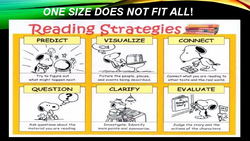 ONE SIZE DOES NOT FIT ALL! 