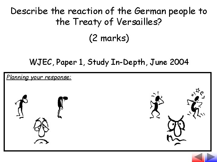 Describe the reaction of the German people to the Treaty of Versailles? (2 marks)
