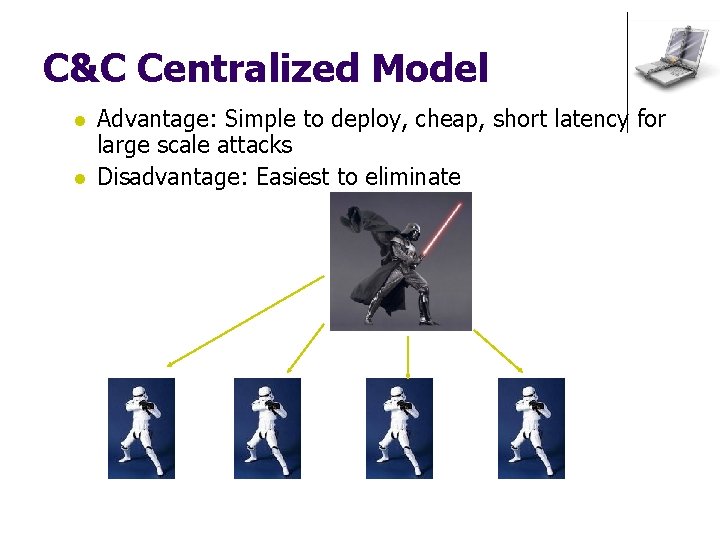 C&C Centralized Model l l Advantage: Simple to deploy, cheap, short latency for large