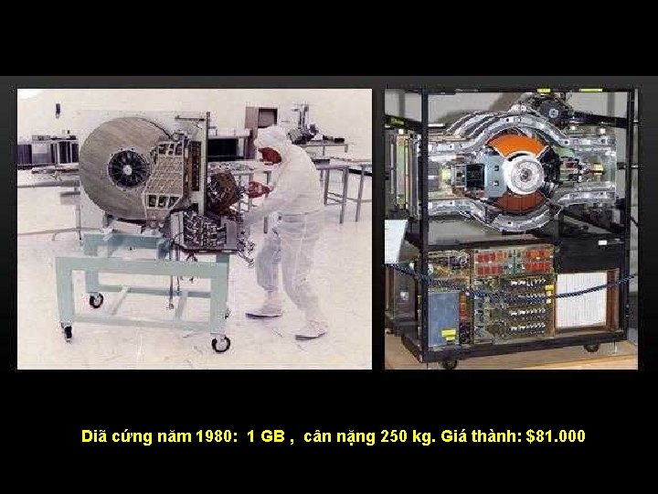 Diã cứng năm 1980: 1 GB , cân nặng 250 kg. Giá thành: $81.