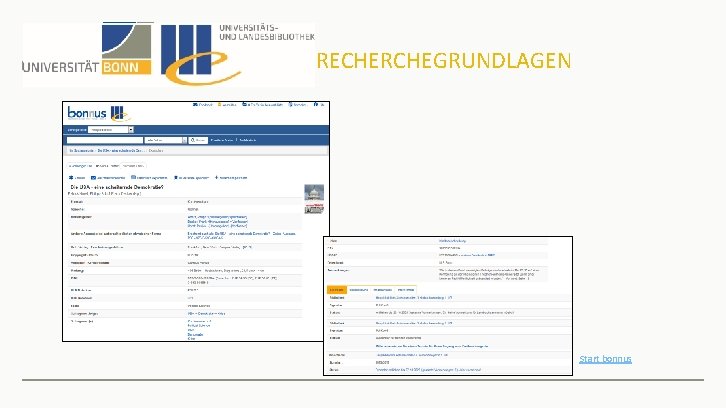 RECHERCHEGRUNDLAGEN Start bonnus 