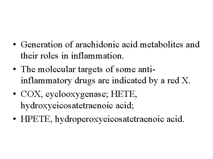  • Generation of arachidonic acid metabolites and their roles in inflammation. • The