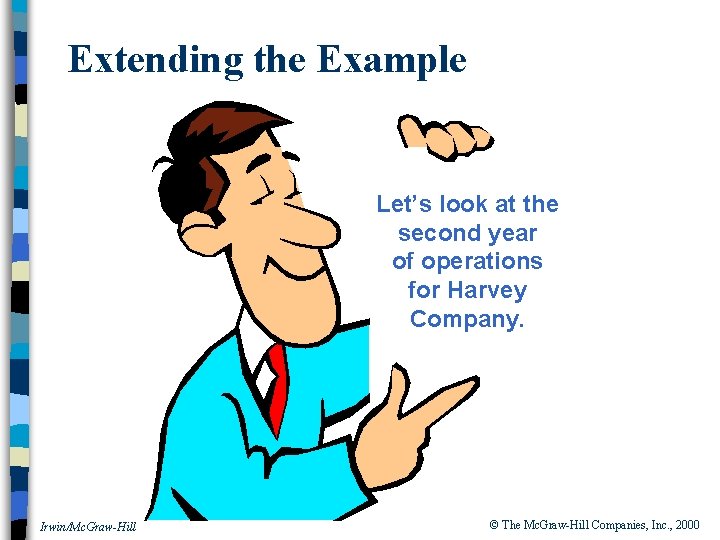 Extending the Example Let’s look at the second year of operations for Harvey Company.