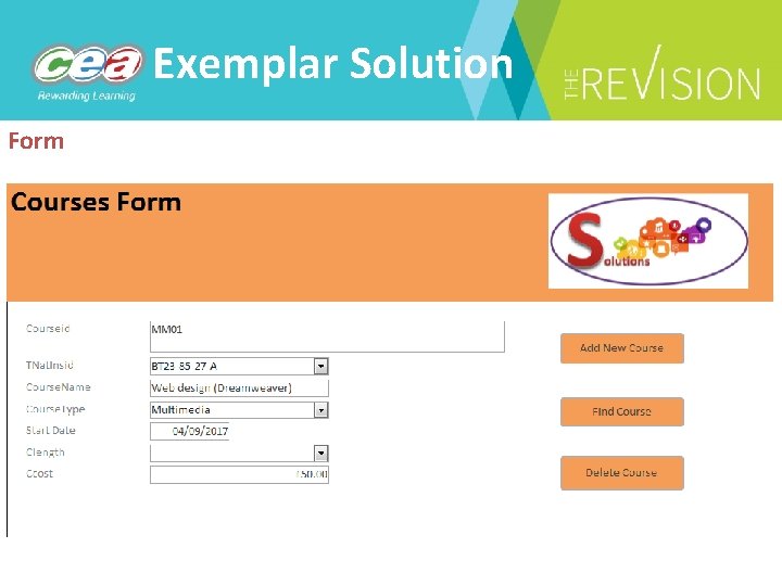 Exemplar Solution Form 
