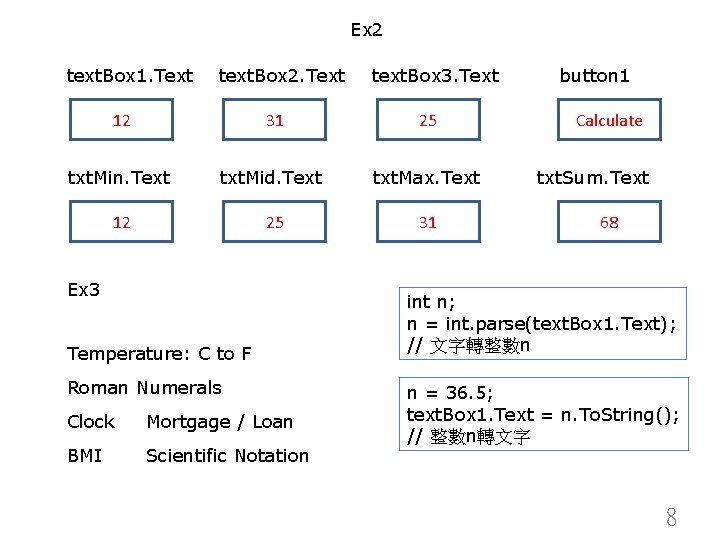 Ex 2 text. Box 1. Text text. Box 2. Text text. Box 3. Text