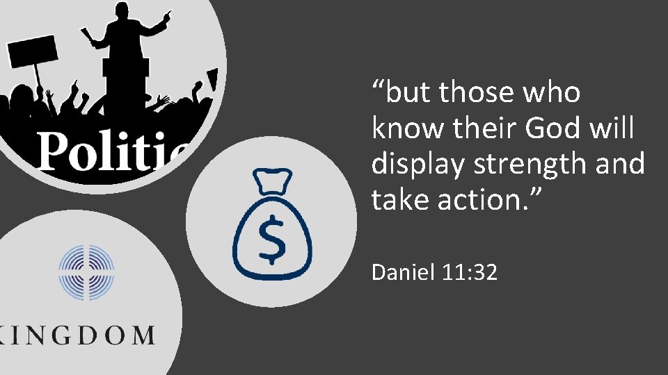 “but those who know their God will display strength and take action. ” Daniel