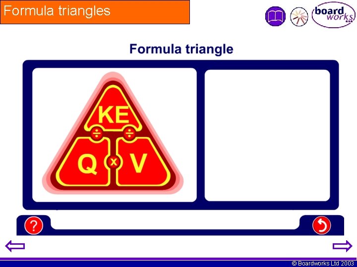 Formula triangles © Boardworks Ltd 2003 