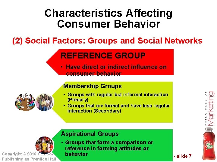 Characteristics Affecting Consumer Behavior (2) Social Factors: Groups and Social Networks REFERENCE GROUP •