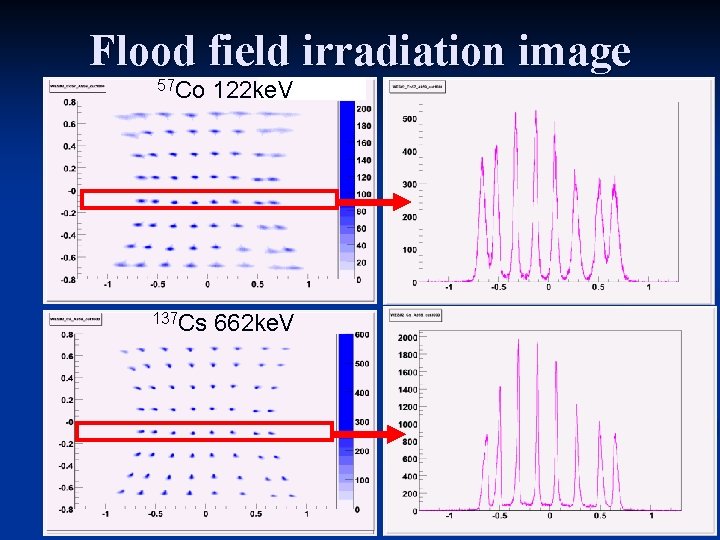 Flood field irradiation image 57 Co 122 ke. V 137 Cs 662 ke. V