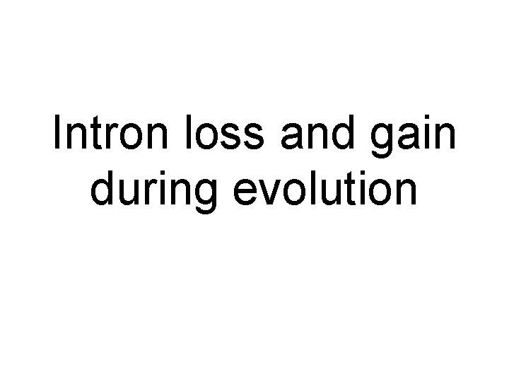 Intron loss and gain during evolution 