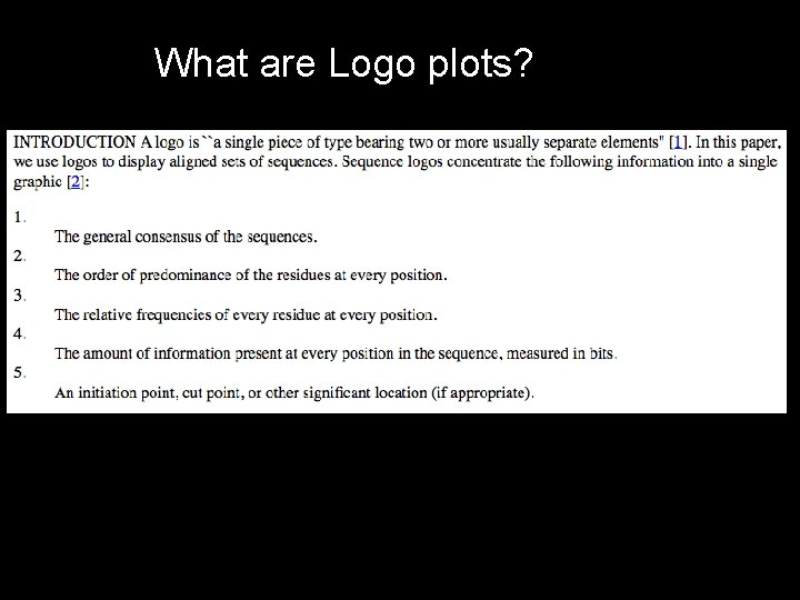 What are Logo plots? 