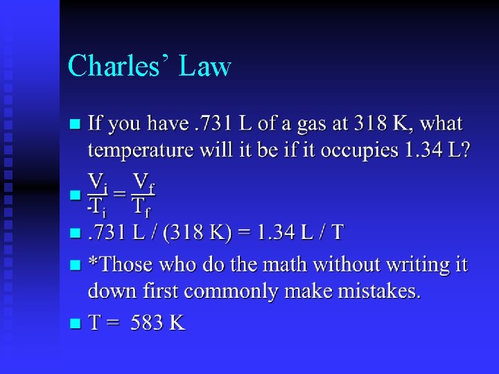 Charles’ Law n 