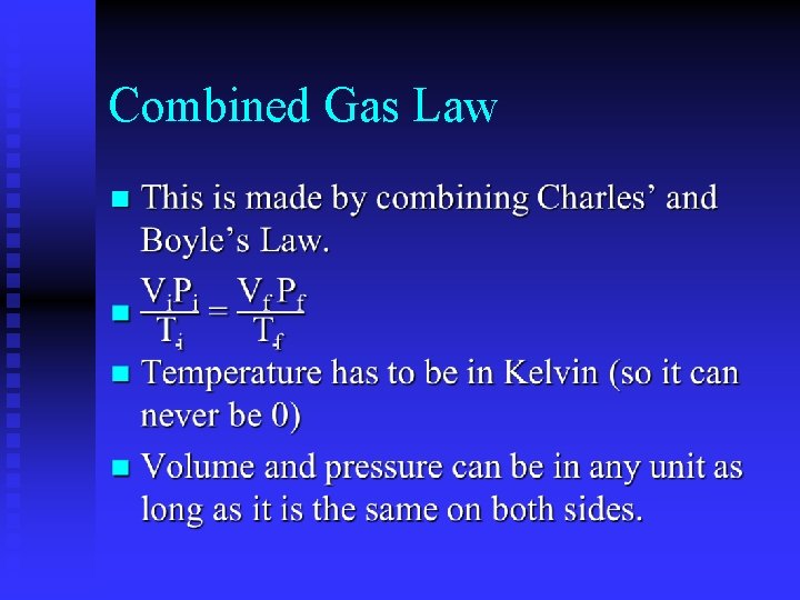 Combined Gas Law n 