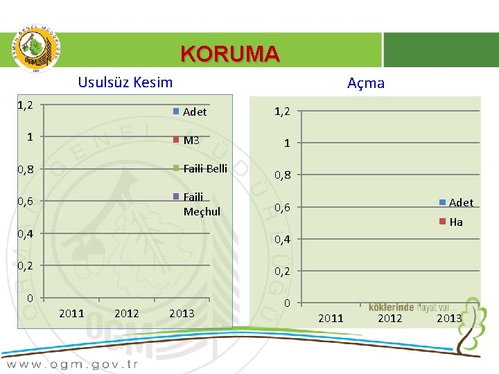 KORUMA Usulsüz Kesim 1, 2 Açma Adet 1 M 3 0, 8 Faili Belli