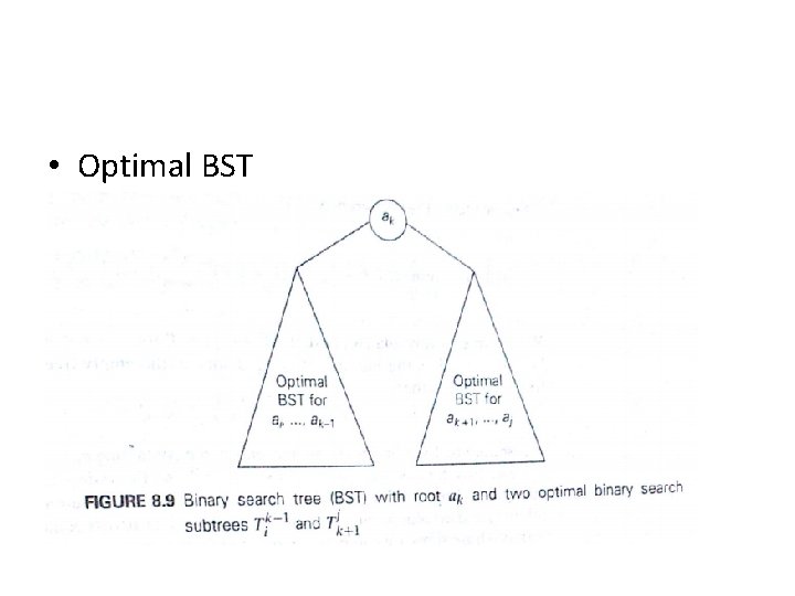 • Optimal BST • Optimal BST