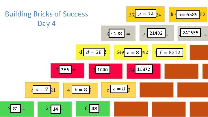 Building Bricks of Success Day 4 4508 365 81 14 1040 48 21402 10872