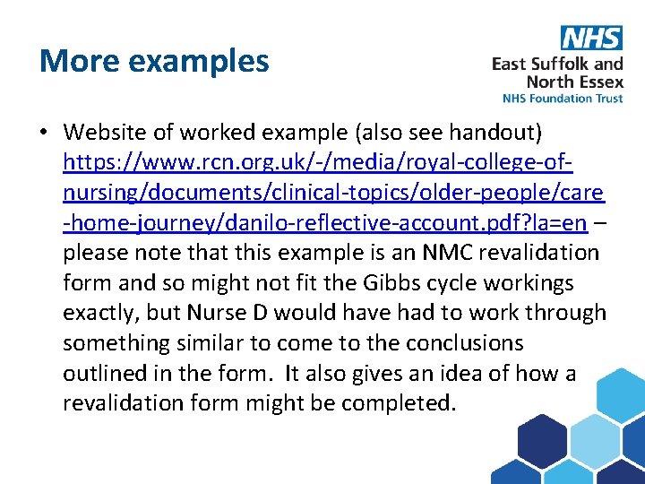 More examples Subject here • Website of worked example (also see handout) https: //www.