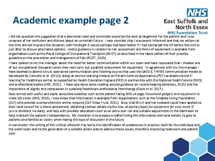 Academic example page 2 Subject here I did not question the suggestion that a