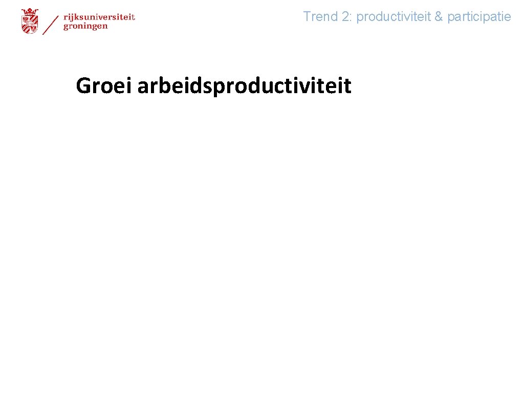 Trend 2: productiviteit & participatie Groei arbeidsproductiviteit 