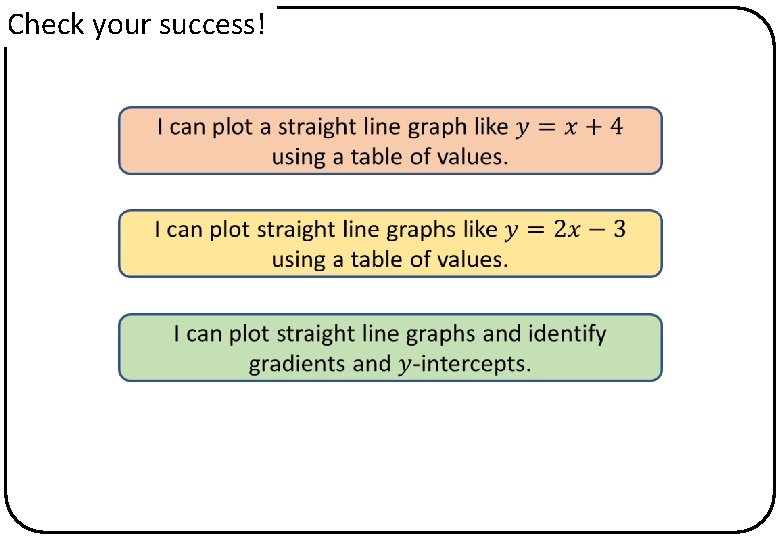 Check your success! 