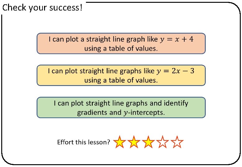 Check your success! 