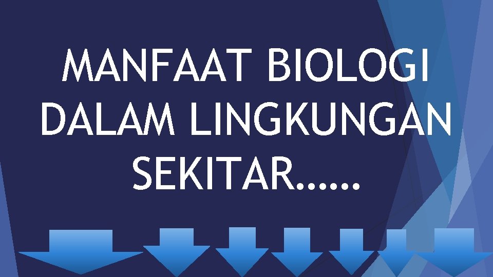 MANFAAT BIOLOGI DALAM LINGKUNGAN SEKITAR…… 