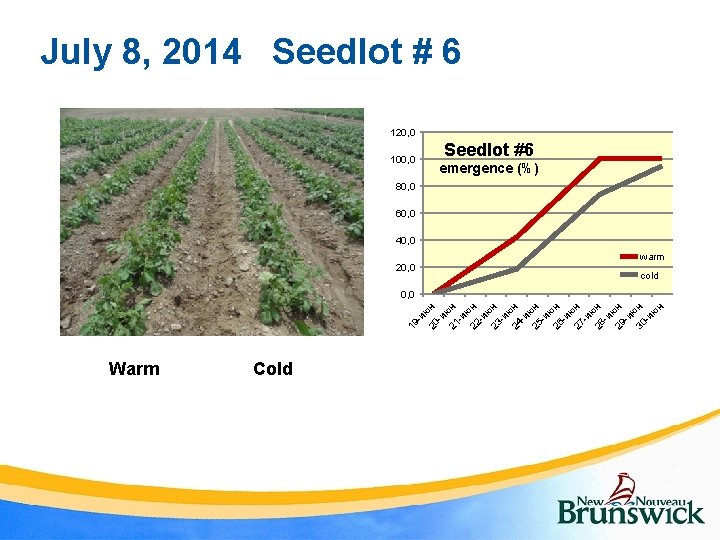 July 8, 2014 Seedlot # 6 120, 0 100, 0 Seedlot #6 emergence (%)