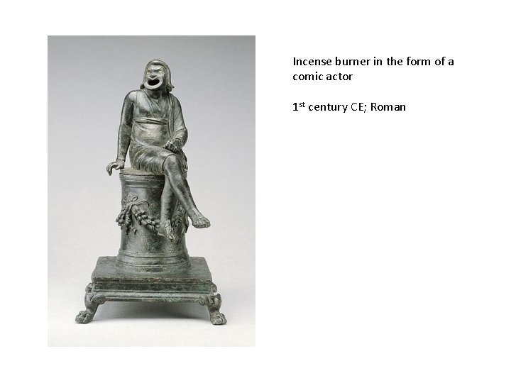 Incense burner in the form of a comic actor 1 st century CE; Roman