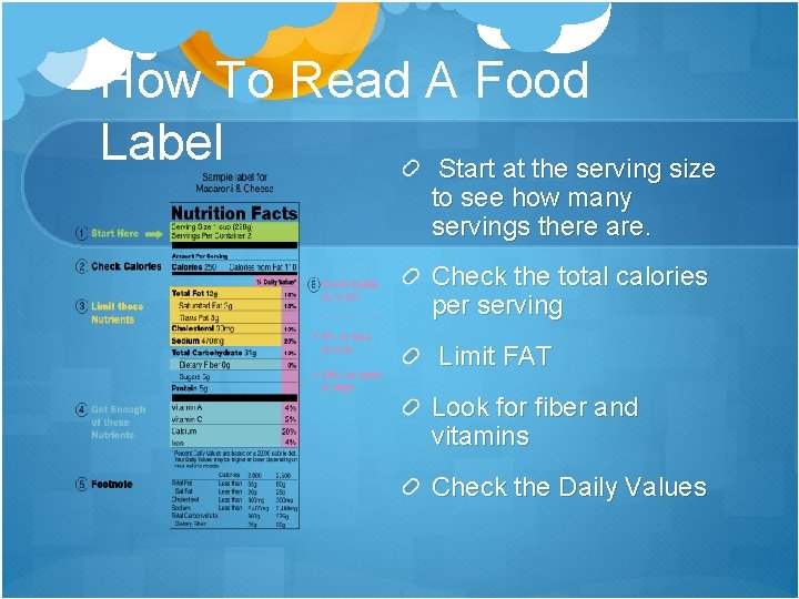 How To Read A Food Label Start at the serving size to see how