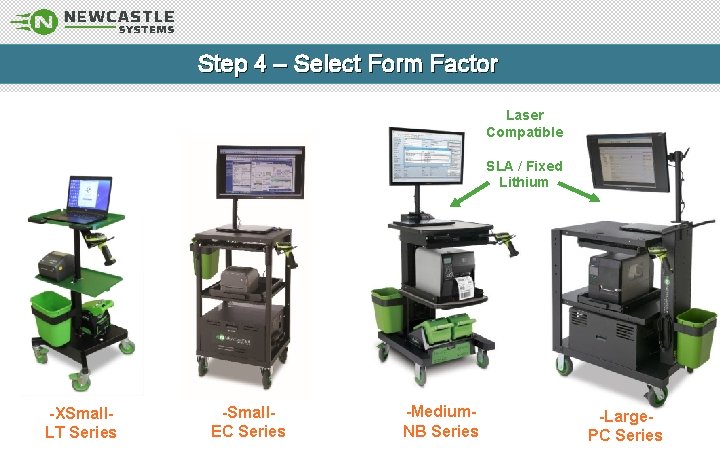Step 4 – Select Form Factor Laser Compatible SLA / Fixed Lithium -XSmall. LT