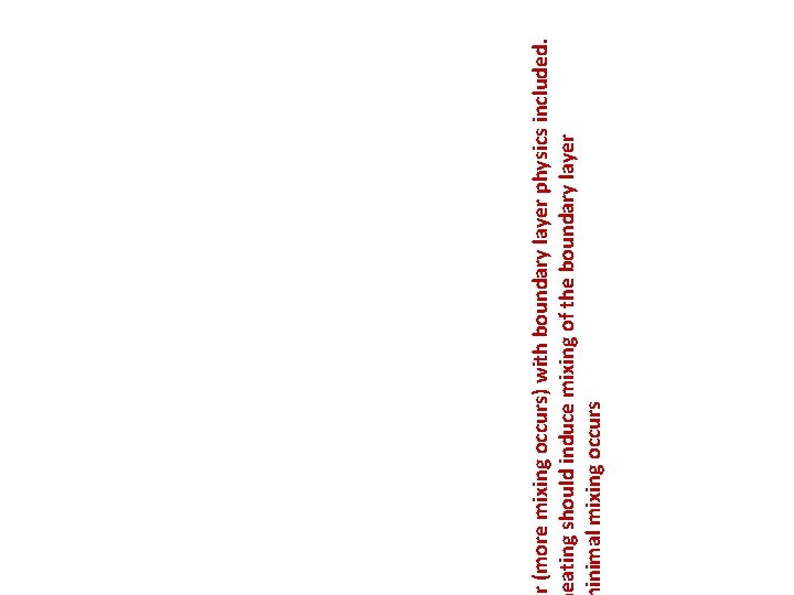 r (more mixing occurs) with boundary layer physics included. eating should induce mixing of