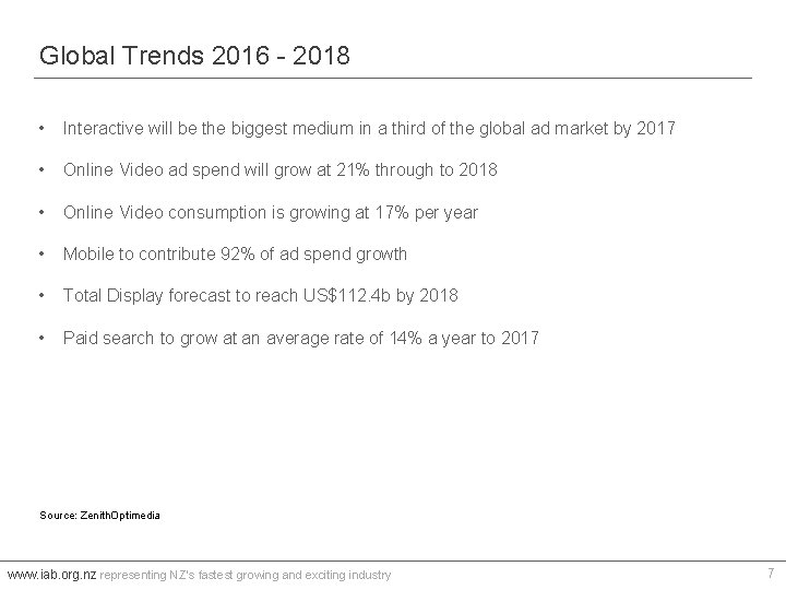 Global Trends 2016 - 2018 • Interactive will be the biggest medium in a