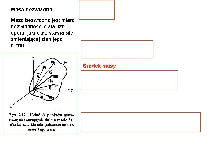 Masa bezwładna jest miarą bezwładności ciała, tzn. oporu, jaki ciało stawia sile, zmieniającej stan