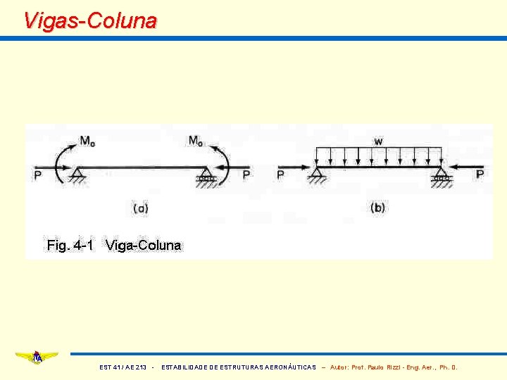 Vigas-Coluna EST 41 / AE 213 - ESTABILIDADE DE ESTRUTURAS AERONÁUTICAS – Autor: Prof.