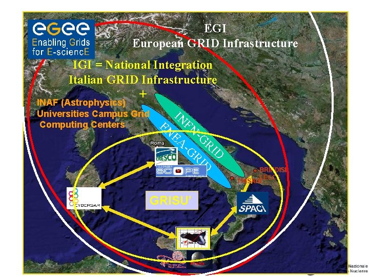 EGI European GRID Infrastructure IGI = National Integration Italian GRID Infrastructure + INAF (Astrophysics)