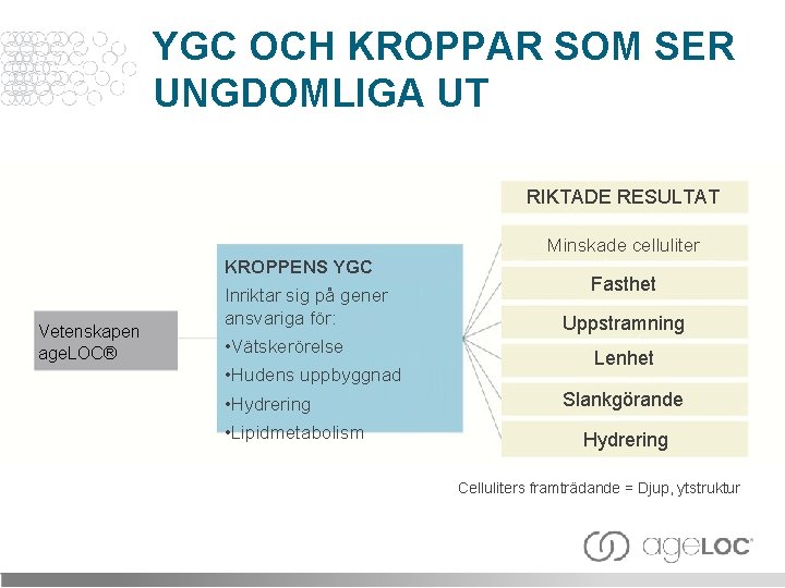 YGC OCH KROPPAR SOM SER UNGDOMLIGA UT RIKTADE RESULTAT Minskade celluliter KROPPENS YGC Vetenskapen