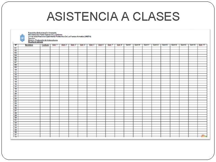 ASISTENCIA A CLASES 