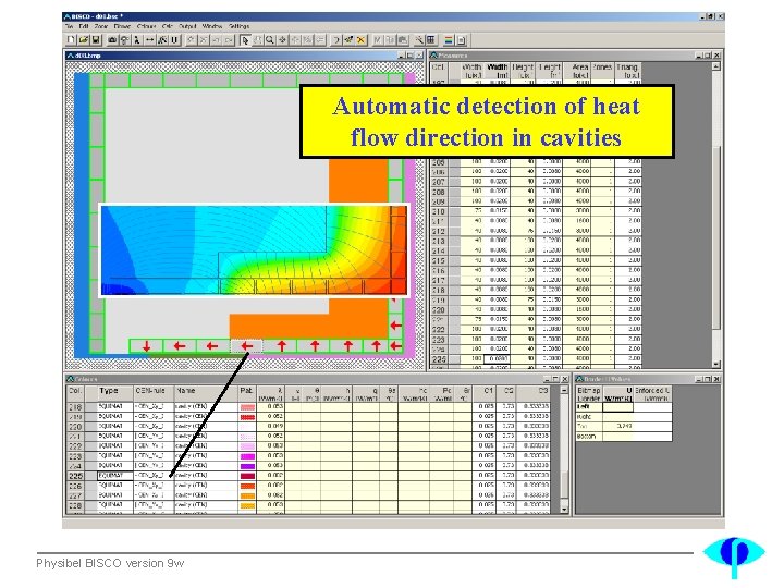 Automatic detection of heat flow direction in cavities Physibel BISCO version 9 w 