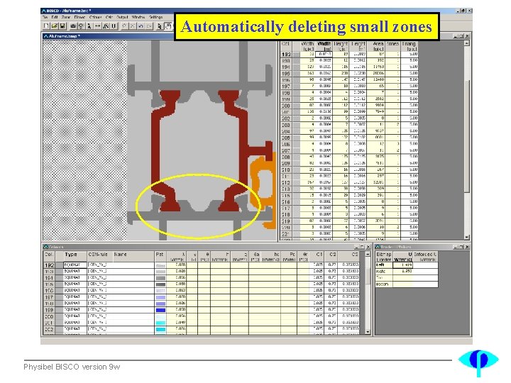 Automatically deleting small zones Physibel BISCO version 9 w 