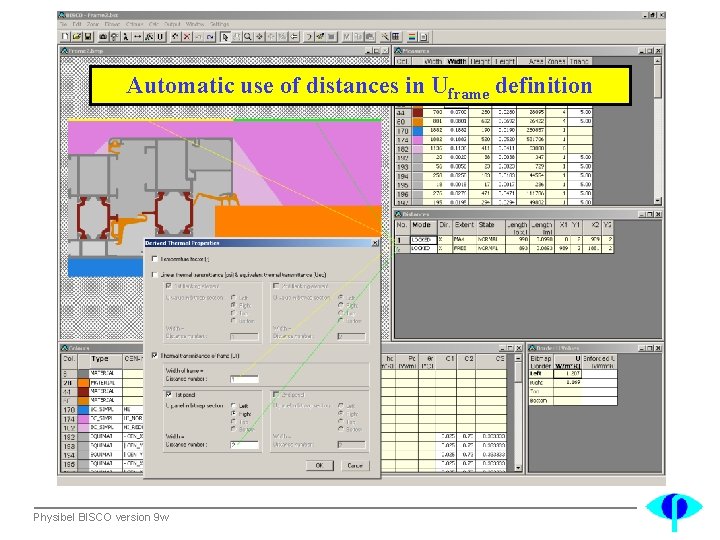 Automatic use of distances in Uframe definition Physibel BISCO version 9 w 