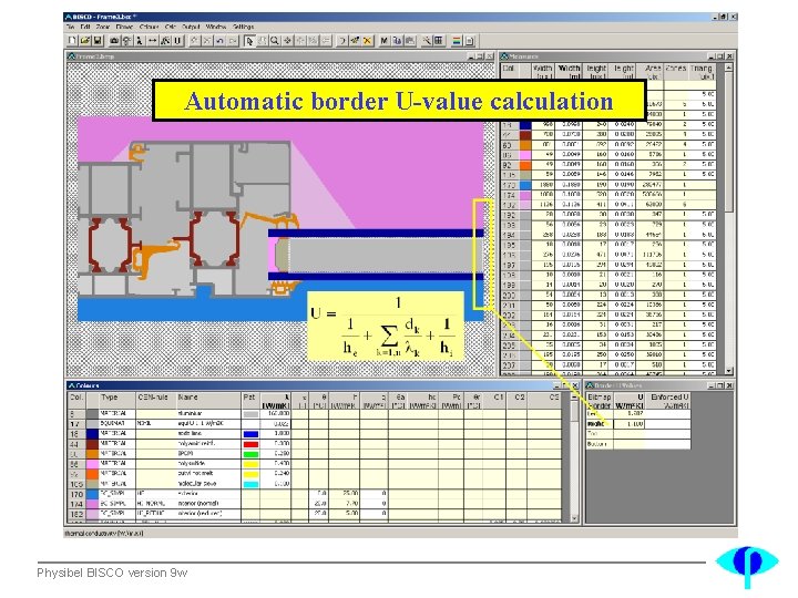 Automatic border U-value calculation Physibel BISCO version 9 w 