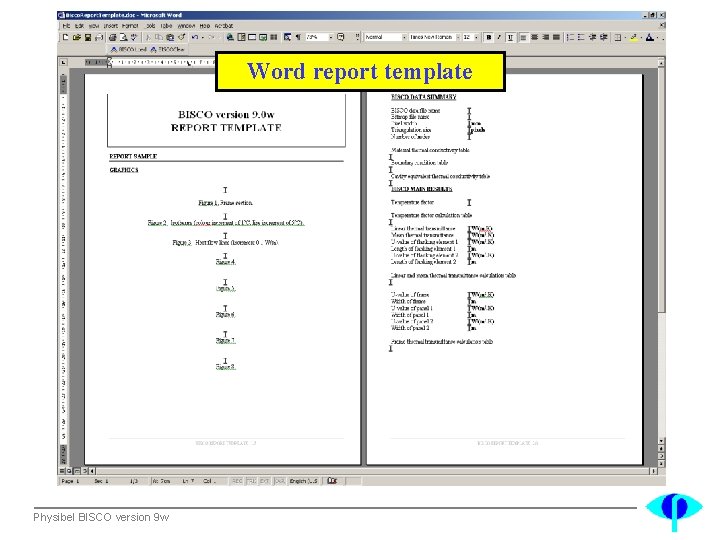 Word report template Physibel BISCO version 9 w 