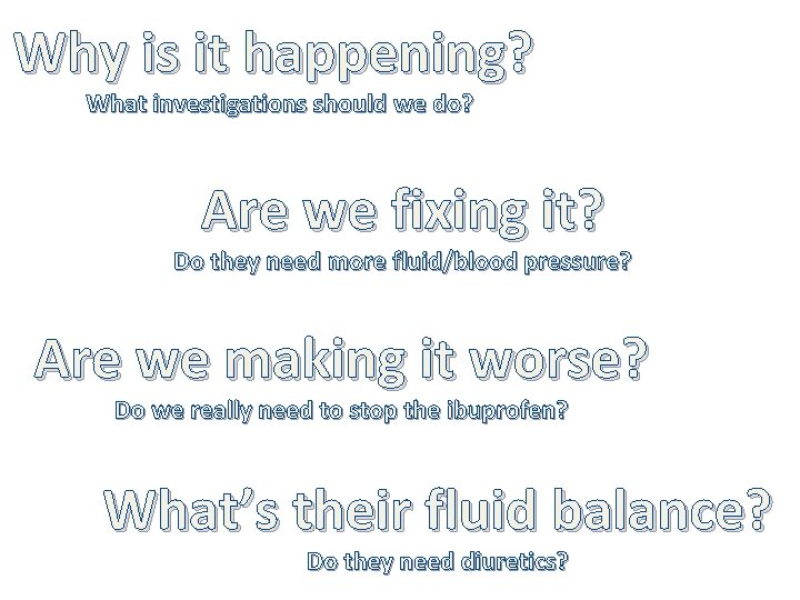 Why is it happening? What investigations should we do? Are we fixing it? Do