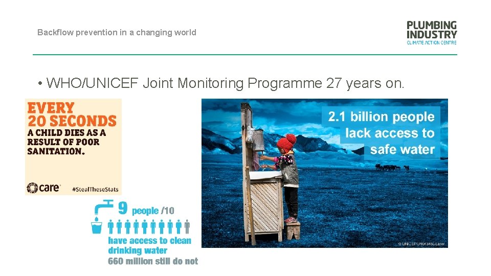 Backflow prevention in a changing world • WHO/UNICEF Joint Monitoring Programme 27 years on.