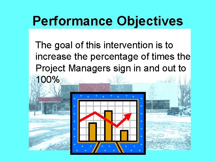 Performance Objectives The goal of this intervention is to increase the percentage of times