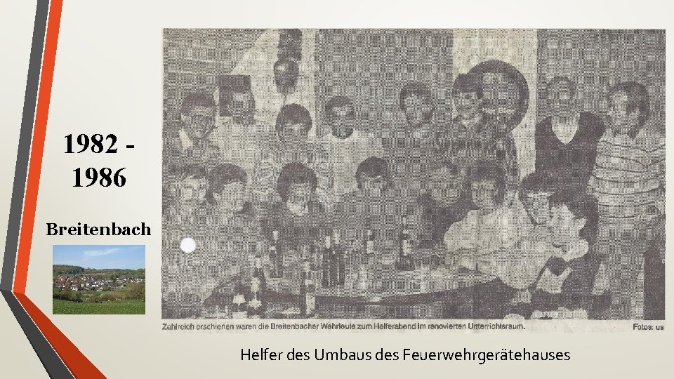 1982 1986 Breitenbach Helfer des Umbaus des Feuerwehrgerätehauses 