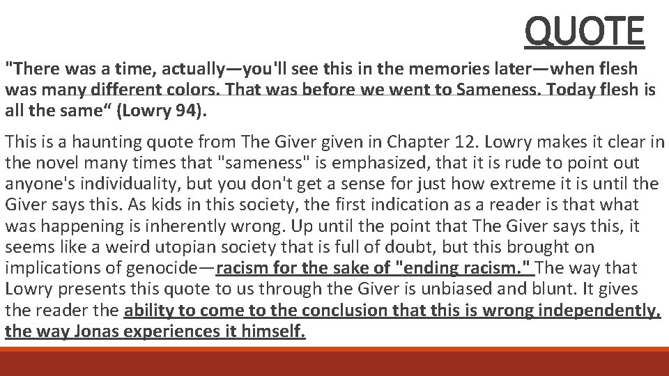 QUOTE "There was a time, actually—you'll see this in the memories later—when flesh was