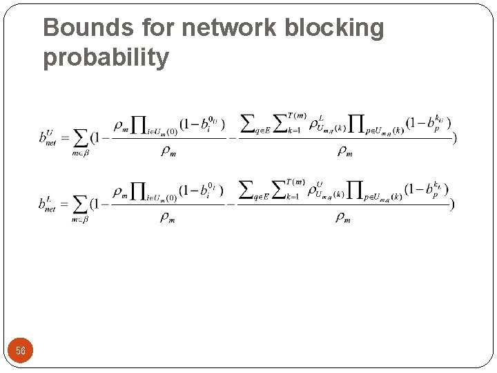 Bounds for network blocking probability 56 